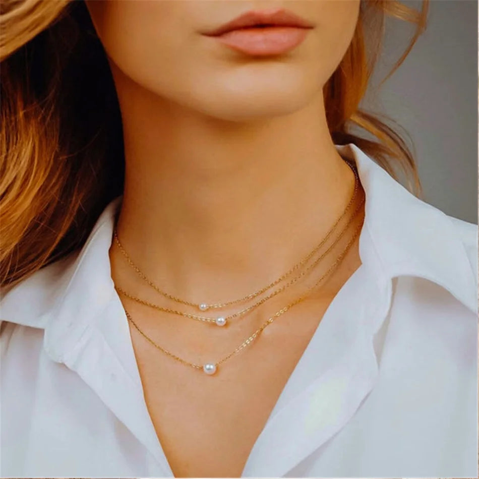 Pearl Choker - Gold