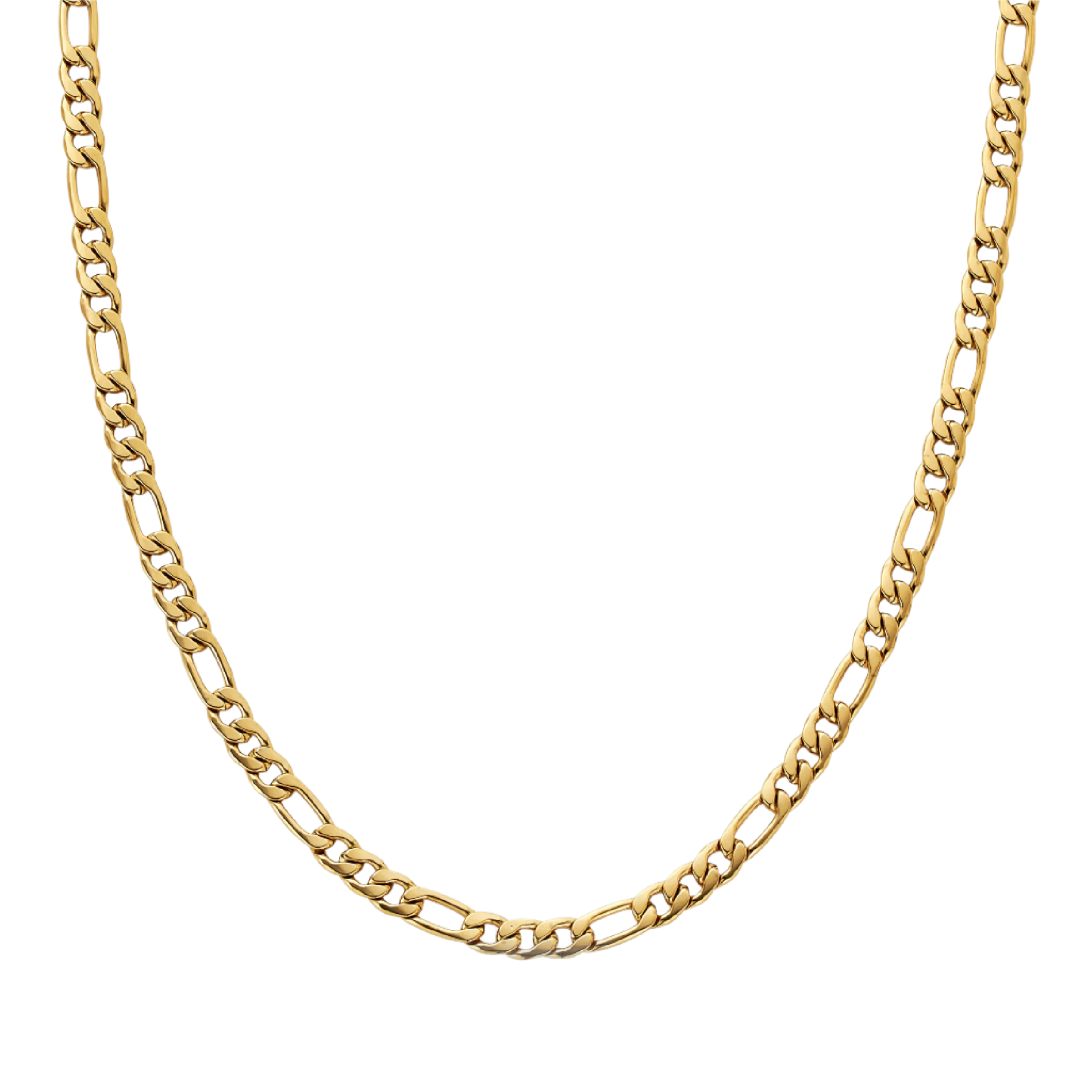 Figaro Necklace 5MM - Gold - BRAVAN Figaro Necklace 5MM - Gold  (Store description)